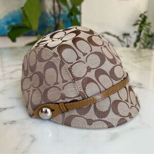 Coach Vintage Signature Karee Newsboy Cap Hat Khaki Doe F80908 Size Small